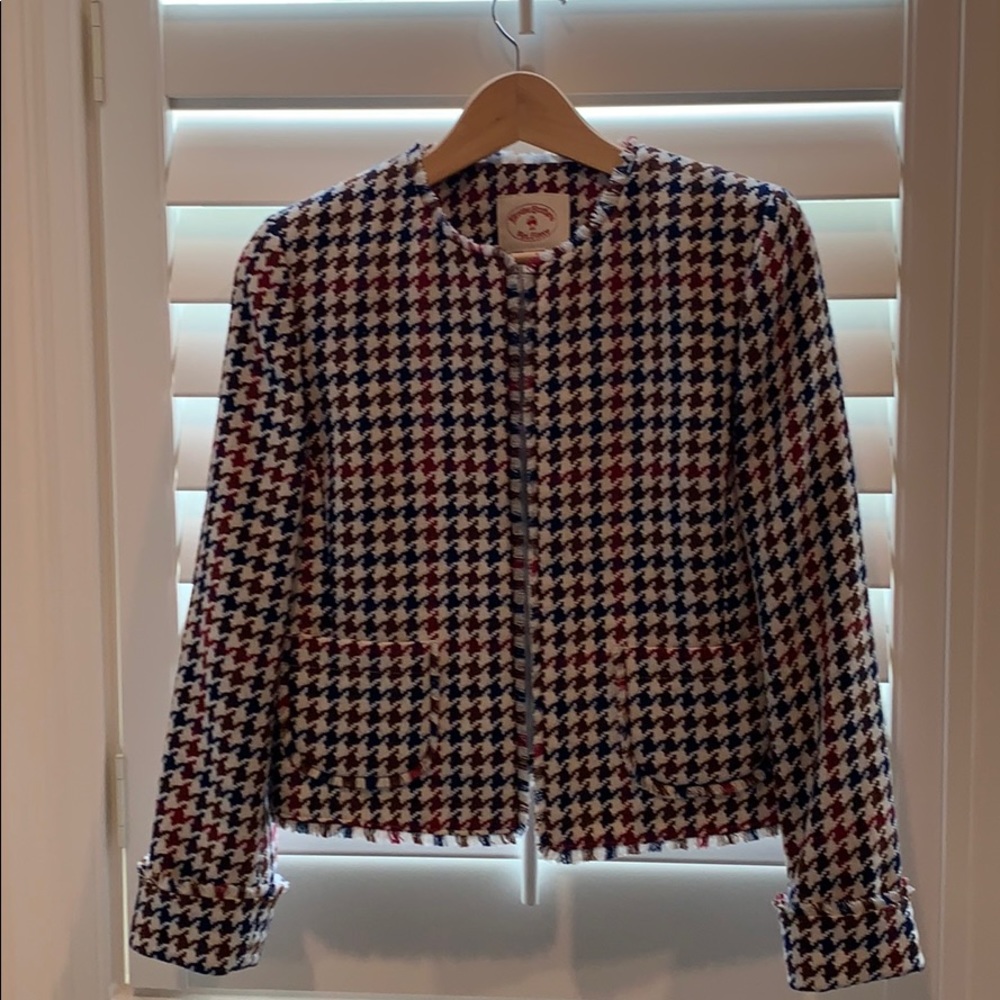 Red blue snd cream wool Brooks bothers jacket,